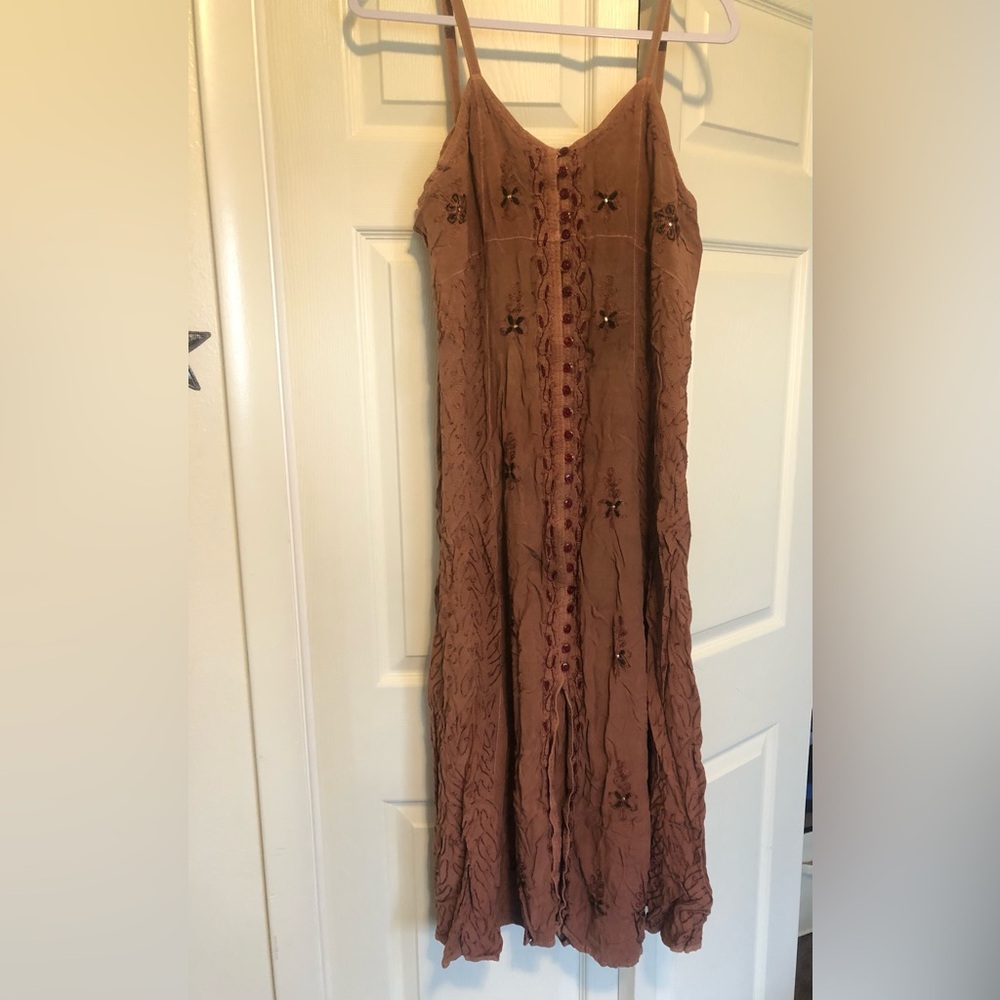 Henna spaghetti strap sun dress